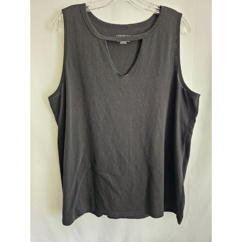 Lane Bryant Black Sleeveless Top Womens Size 18 20 V Neck Casual Stretch Tank